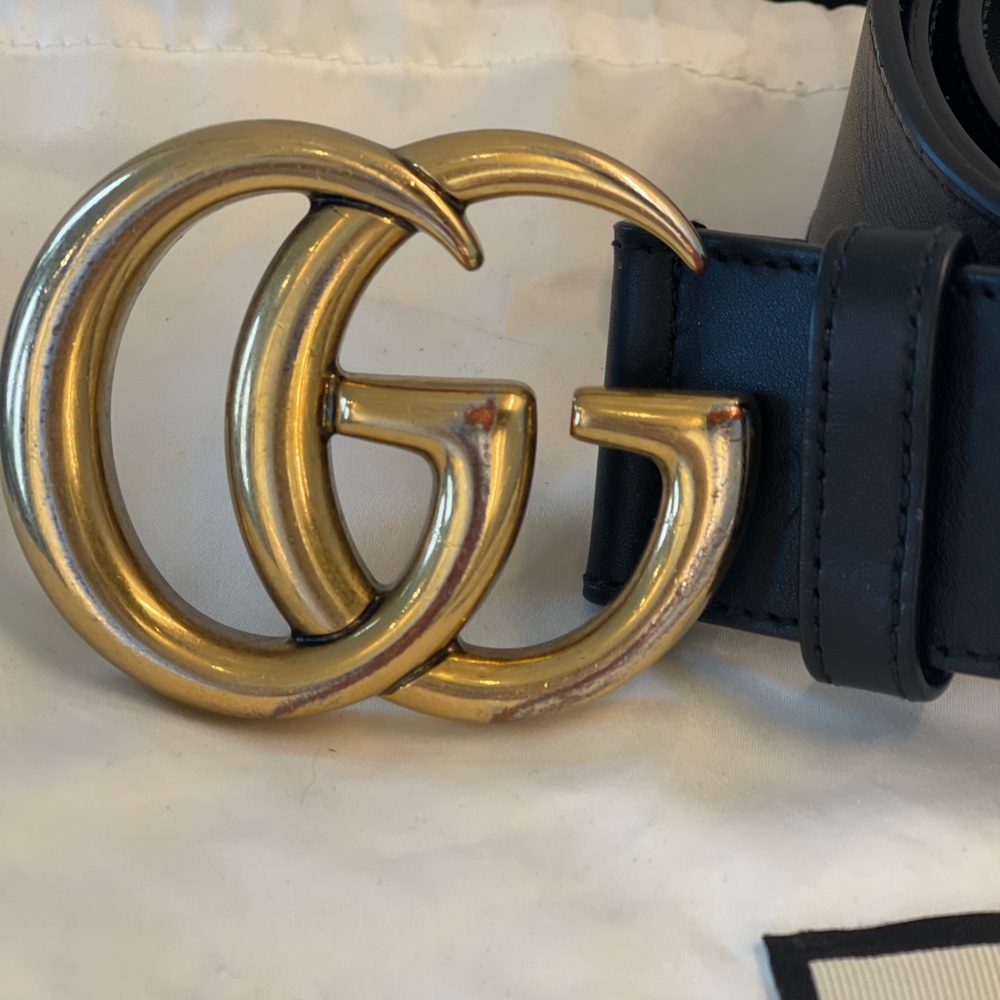 Gucci Black Belt with Gold Buckle